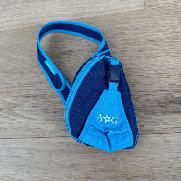 American Girl Y2K One Strap Soccer Bag Backpack for 18” Doll Blue Zip Close EUC - Picture 2 of 8